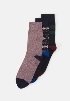 Pier One 3PACK - Socken - Dark Blue, Dark Red, White