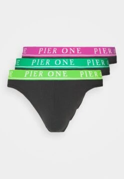 Pier One BRANDED WAISTBAND BRIEFS 3 PACK - Slip - Black -Pier One Verkäufe 68332279d8a640caac60267b6cd7c785