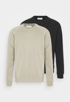 Pier One 2 PACK - Sweatshirt - Tan/black -Pier One Verkäufe 6a7cffa918a047328320e3fd00079391