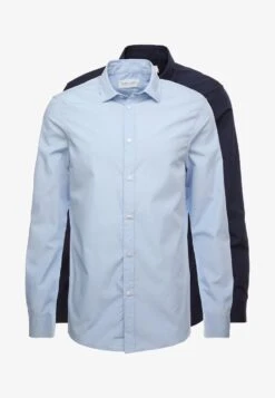 Pier One 2 PACK - Businesshemd - Light Blue/dark Blue -Pier One Verkäufe 813ad76744ab42bcb5aac84160d3aeb6