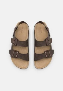 Pier One UNISEX - Riemensandalette - Dark Brown -Pier One Verkäufe a689817c07e34f47aa63a98de89f094a