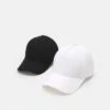 Pier One UNISEX 2 PACK - Cap - Black/white -Pier One Verkäufe c81afa5f2a2041ba9384bf535a217551