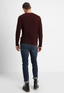 Pier One Strickpullover - Mottled Bordeaux -Pier One Verkäufe fc1817f3db34423ca2bcccf59d46c923